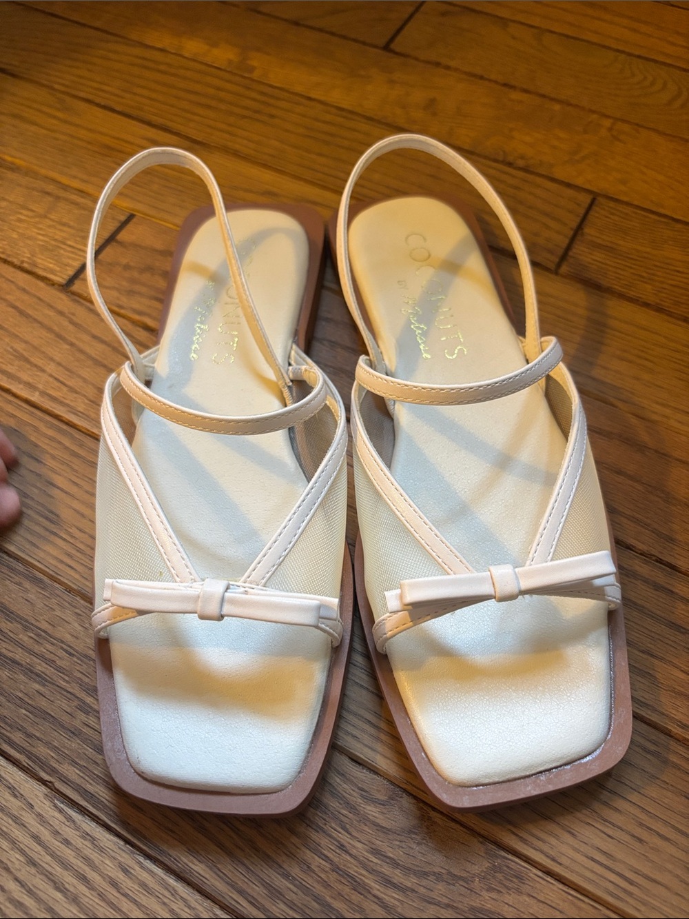 Coconuts by Matisse Pale Pink Square-Toe Bow Slingback Sandals